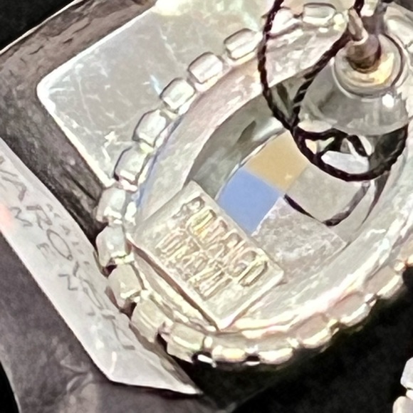 Rodrigo Otazu Aurora Borealis Swarovski Crystal Earrings, NWT, silver setting - Picture 6 of 6